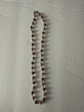 Pearl Bead Necklace - Two-Tone Champagne and Bronze
